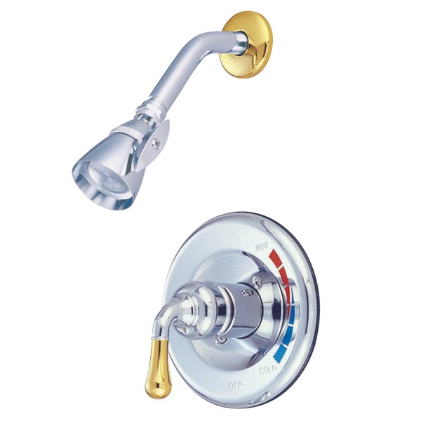 Kingston Brass Shower Faucet, 2, Wall Mount, Polished Chrome/Polished Brass KB634SO - main